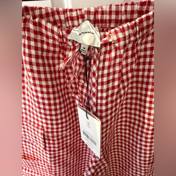 Reformation Ethan Linen Pant Red - Size M NWT - Picture 4 of 7